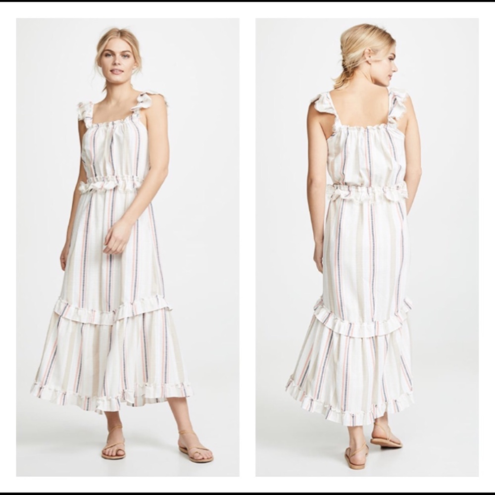 Misa Los Angeles Idonia Striped Midi Dress Size S NEW